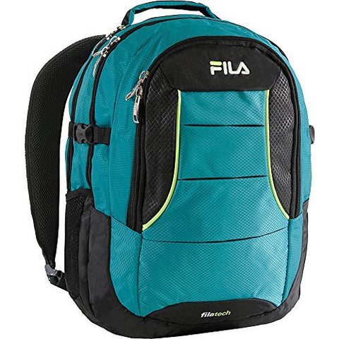 Fila Anchor Laptop With Tablet Sleeve Backpack, Teal, One Size