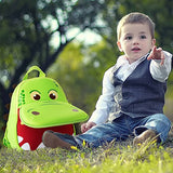 YISIBO Dinosaur Backpack Green Hippo Kids Toddler Child Cute Zoo Waterproof 3D Cartoon Sidesick Bag for Pre School Pre Kindergarten Toddler 2-7 Years