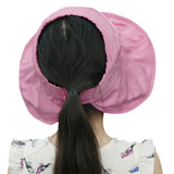 Girls Boys Floppy Packable Sun Hat Baby Kids Adjustable Big Brim Anti-UV Sun Protection Bucket Hat (Purple Pink)