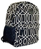 Ever Moda Geometric Canvas Backpack (Black)