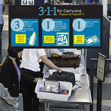 Ariza Clear Toiletry Bag Tsa Approved, Travel Accessories Toiletries Bags Carry On 3-1-1 Quart Sized Airport Airline Compliant Makeup Organizers with Zipper 3pcs/pack (Black)