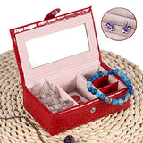 Portable Travel Jewelry Box Case Organizer Holder With Mirror Used To Storage Ring Earring Necklace