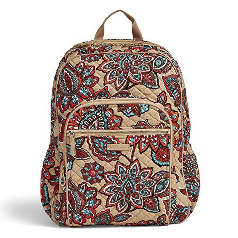 Vera Bradley Iconic Campus Backpack, Signature Cotton, Desert Floral + 1.50 Power