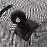 London Fog Knightsbridge 25" Expandable Spinner, Grey Burgundy Glen Plaid