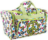 Ever Moda Peace Sign Duffle Bag (Green)