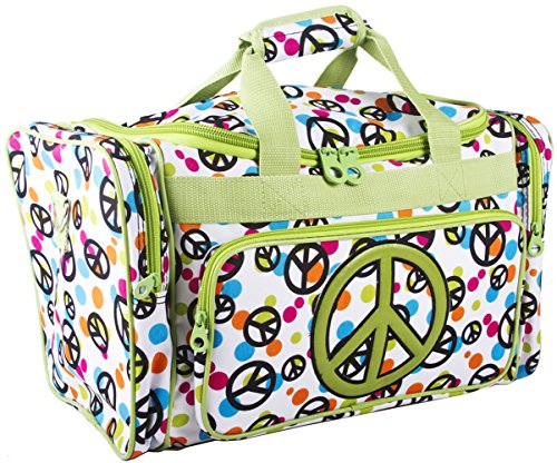 Ever Moda Peace Sign Duffle Bag (Green)