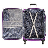 Skyway Mirage 2.0 24-inch 4-Wheel Spinner Luggage, Purple Magic