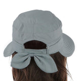 Womens 2in1 Wide Brim Summer Folding Anti-UV Golf Tennis Sun Visor Cap Beach Hat, Grey, OS