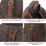 High Capacity Canvas Vintage Backpack - for School Hiking Travel 12-17" Laptop