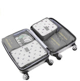 Packing Cubes 12 Pieces (2 Sets of 6) JuneBugz Light Weight Travel Cubes, Luggage/Suitcase Organizer with Laundry Bags| Space Saver Travel Accessory for Carry-on/Backpacks-Mellon Red/Gray