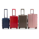 Swivel Wheel Trolley Case, Aluminum Frame Travel Case, Swivel Wheel Trolley Case + Pc Vertical Suitcase, Silver, 26 inch