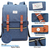 Modoker Vintage Laptop Backpack School College Bag Bookbags for Women Men,Travel Laptop Backpack with USB Charging Port Fashion Backpack Rucksack Fits 15.6 inch Notebook (Blue)
