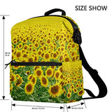 Colourlife Sunflowers Garden Stylish Casual Shoulder Backpacks Laptop School Bags Travel