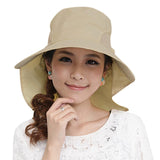 Summer Flap Cover Cap Floppy Sun Hat Bucket Hat Anti-UV Sun Shade Hat With Bow Packable Wide Brim UPF 50+ Travel Fishing Bowknot Sunhat