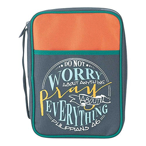Don't Worry Philippians 4:6 Reinforced Canvas 8.5 x 11 Bible Cover Case with Handle