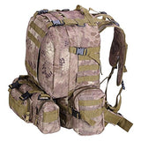 GHP 600D Oxford 420D Nylon 1640g Python Grain Backpack w 3 Detachable Molle Pouches