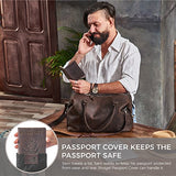 Shvigel Leather Passport Cover - Holder - for Men & Women - Passport Case (Brown Vintage)