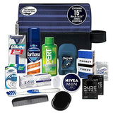 Convenience Kits International Men's Premium 15-Piece Assembled Travel Kit Featuring: Gillette and Barbasol Shave Products