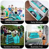 Veken 6 Set Packing Cubes, Travel Luggage Organizers with Laundry Bag & Shoe Bag (Teal)