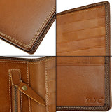 Zlyc Leather Passport Holder Travel Wallet Purse Organizer With Credit Card Slot (Yellow)