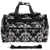 World Traveler Damask Ll 22-Inch Travel Duffle Bag, Black White Damask Ii