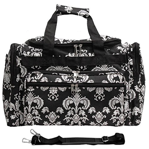 World Traveler Damask Ll 22-Inch Travel Duffle Bag, Black White Damask Ii