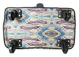 Trendy Flyer Computer/Laptop Rolling Bag 4 Wheel Case Paisley Blue