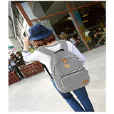 S Kaiko Stripe Canvas Backpack School Bakcpack For Women And Men School Bag Daypack Teenager