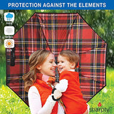 Sharpty Inverted Umbrella, Umbrella Windproof, Reverse Umbrella, Umbrellas for Women with UV Protection, Upside Down Umbrella with C-Shaped Handle (Red Plaid)