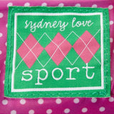 Sydney Love Argyle Golf Ball Holder Cosmetic Case,Pink/Green,One Size