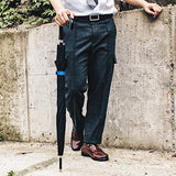 BlackAOG DESIGN Auto Open 100% Fiberglass Stick Umbrella with Stylish J-Hook Handle,Black,One Size