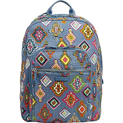 Vera Bradley Iconic Deluxe Campus Backpack, Signature Cotton, Painted Medallions