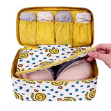 Damara Ladies Travel Bra Underwear Bag Organizers Portable Tidy Cosmetic Pocket,Yellow