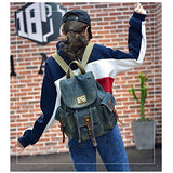 K-mover Women's And Girl's Denim Backpack School Bag Travel Bag Shoulder Bag (Deep blue)