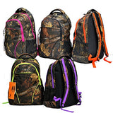 "E-Z Tote" Real Tree Print Hunting Backpack In 5 Colors (Purple Trim)