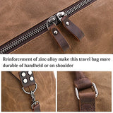 Oversized Travel Duffel Bag Waterproof Canvas Genuine Leather Weekend Bag Weekender Overnight