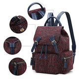 ECOSUSI Women Backpack College Travel Rucksack Vintage Casual Daypack with Drawstring for Teen