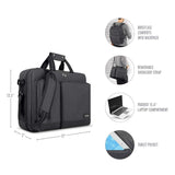 Solo Duane Convertible Briefcase. Fits up to a 15.6-Inch Laptop. Converts to Backpack, Briefcase or Messenger Bag. Laptop Bag for Men or Women - Grey