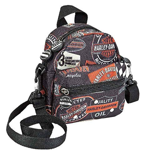 Harley-Davidson Vintage Collection Mini-Me Small Backpack, Black 99668-VIN