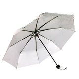 Portable Sun Protection Anti-UV Umbrella 3 Folds Folding Windproof Rainproof Travel Parasol Lightweight Compact Sun Rain Umbrella Manual Open & Close Animal Print Umbrella