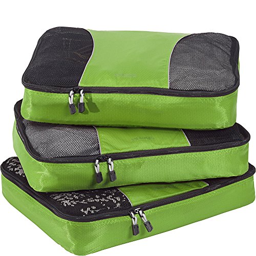 eBags Large Packing Cubes for Travel - 3pc Set - (Grasshopper)