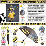 DC Comics Little Boys Batman Character Rainwear Umbrella, Black/Yellow, Age 3-7