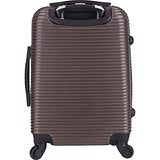 Inusa Royal Collection 20-Inch Carry-On Lightweight Hardside Spinner Suitcase Brown