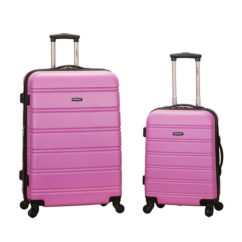 Rockland 20 Inch 28 Inch 2 Piece Expandable Abs Spinner Set, PINK