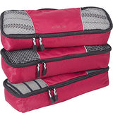 eBags Slim Packing Cubes for Travel - Organizers - 3pc Set - (Raspberry)
