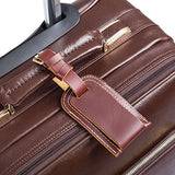 Genuine Leather Luggage Tag Travel Flight Bag ID Label Business Card Holder Name Address ID Bag Tag