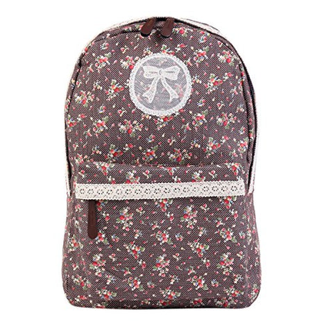 Damara Womens Large Floral Print Backpack,Brown