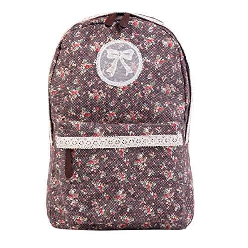 Damara Womens Large Floral Print Backpack,Brown