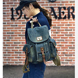 K-mover Women's And Girl's Denim Backpack School Bag Travel Bag Shoulder Bag (Deep blue)