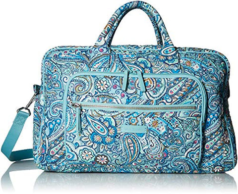 Vera Bradley womens Iconic Compact Weekender Travel Bag, Signature Cotton, Daisy Dot Paisley, One Size